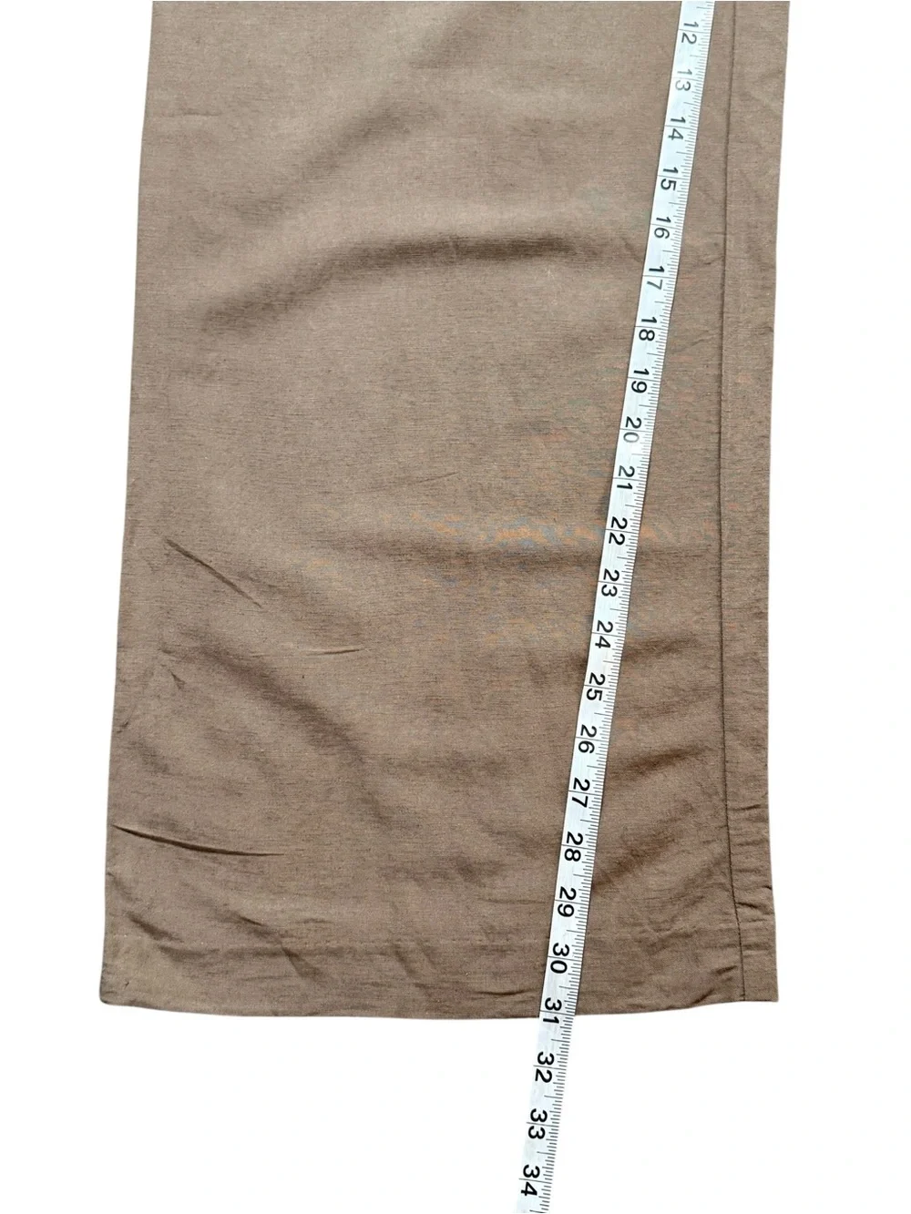H&M Brown Linen Blend High Rise Wide Leg Trousers Pants Size 6